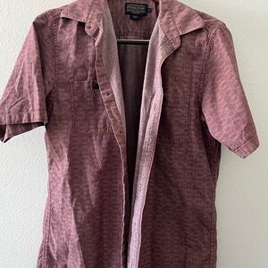 Pendleton Men's Short-Sleeve Shirt Jacket in Dusty Rose Pattern